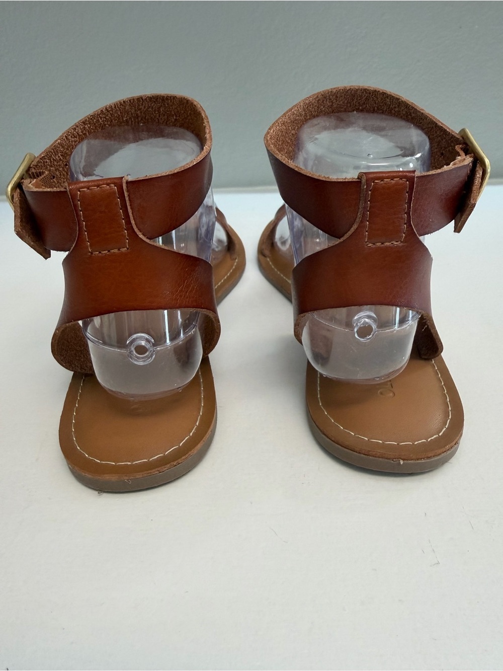 OLD NAVY Women's Brown Ankle-Strap Leather Sandals - Picture 3 of 6
